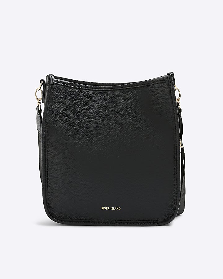 Black Stripe Logo Messenger Bag