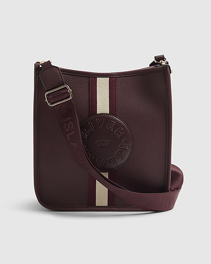Red Stripe Front Logo Messenger Bag