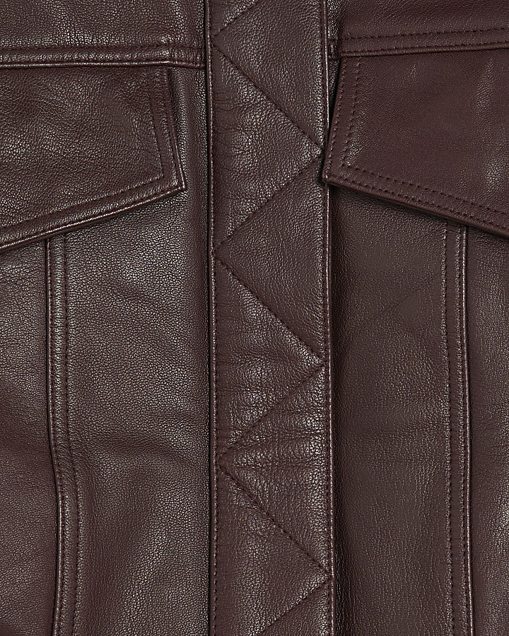 RI Studio Red Leather Bomber Jacket