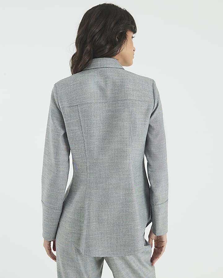 Grey Tailored Longline Shirt