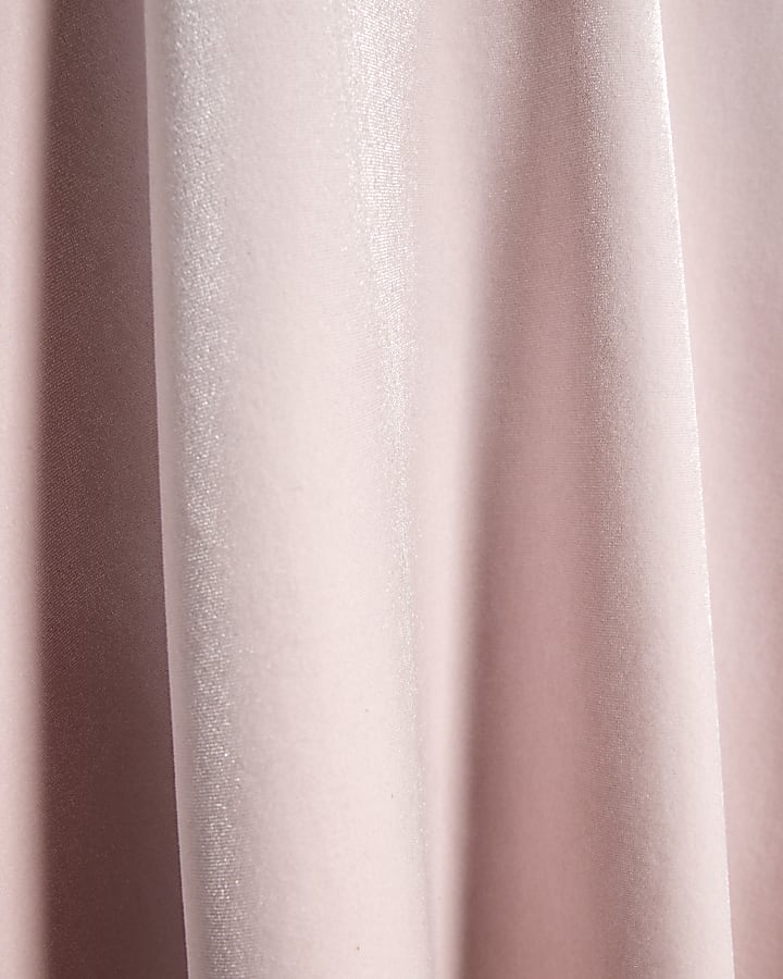 Pink Velvet Embellished Mini Dress