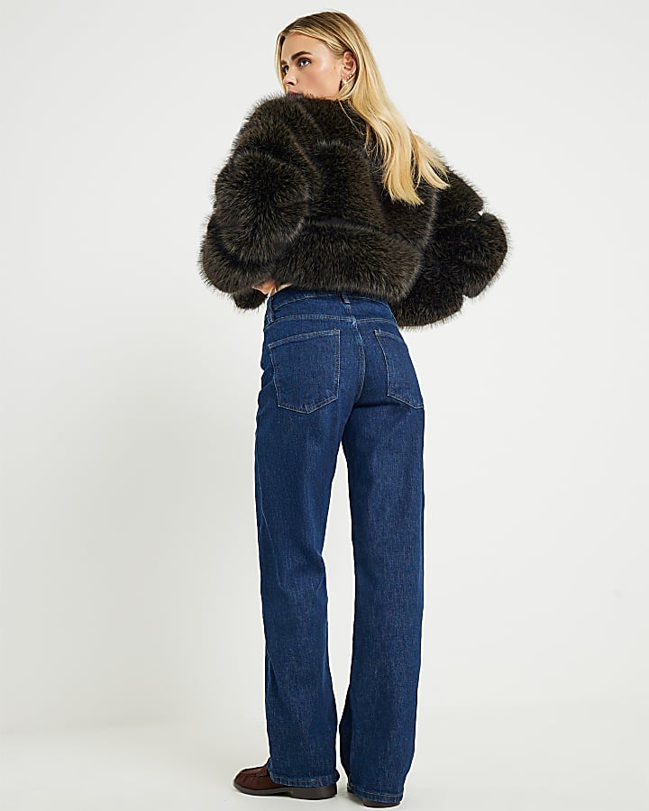 Petite Blue Relaxed Straight Leg Jeans