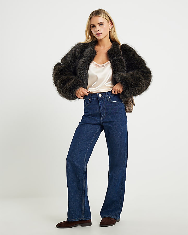 Petite Blue Relaxed Straight Leg Jeans