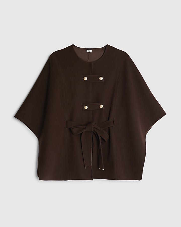 Brown Belted Cape