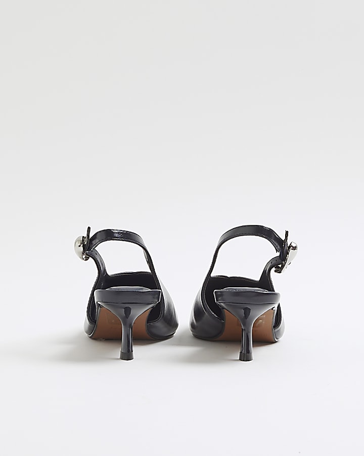 Navy Slingback Court Heels