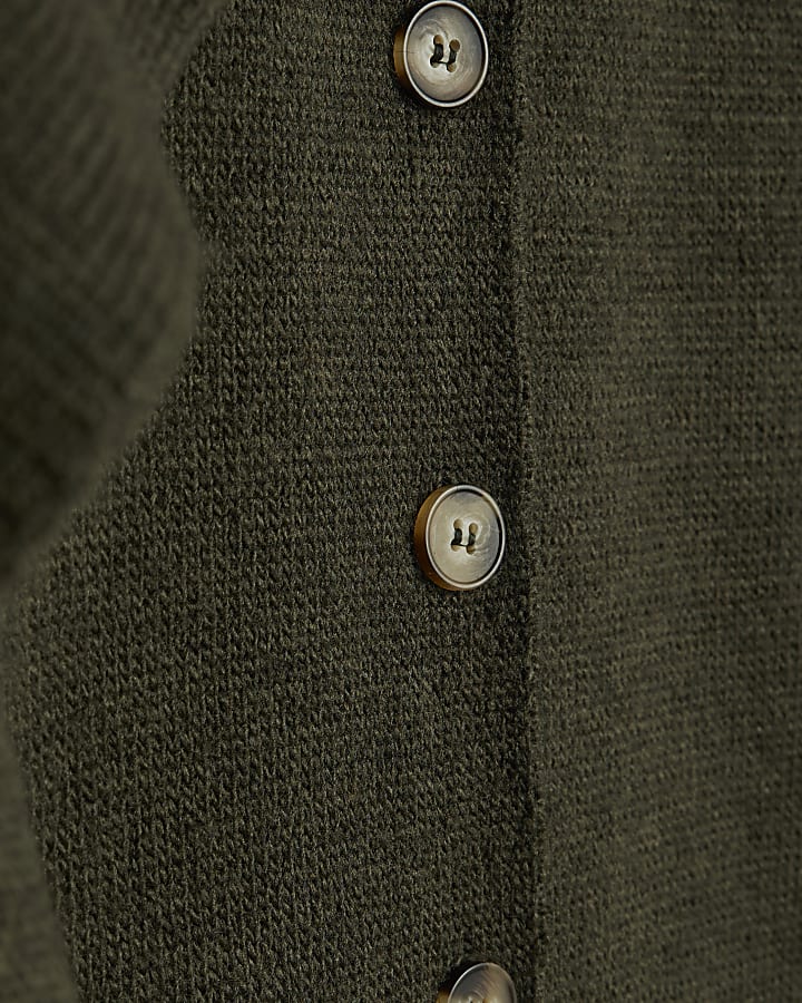 Green Knitted Wrap Scarf Cardigan