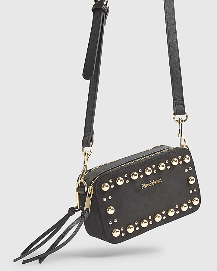 Black Studded Cross Body Bag