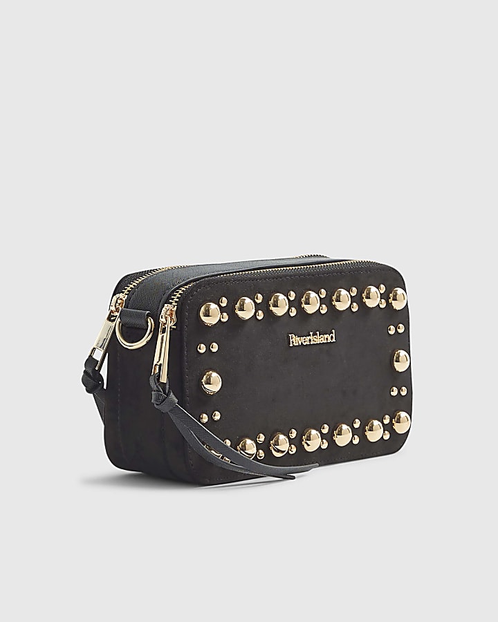 Black Studded Cross Body Bag