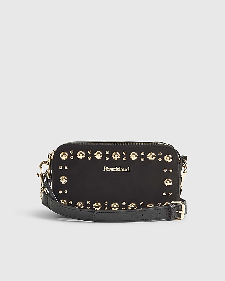 Black Studded Cross Body Bag