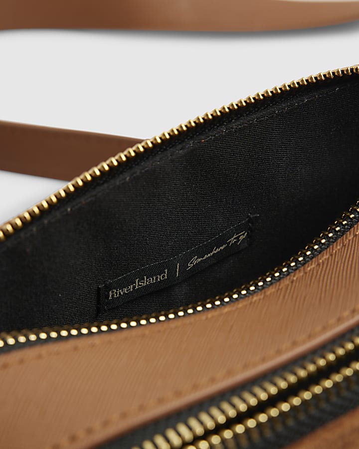 Brown Studded Cross body Bag