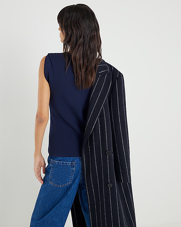 Navy Knitted waistcoat