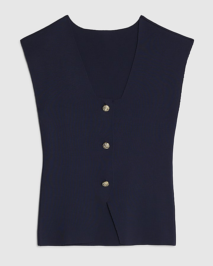 Navy Knitted waistcoat