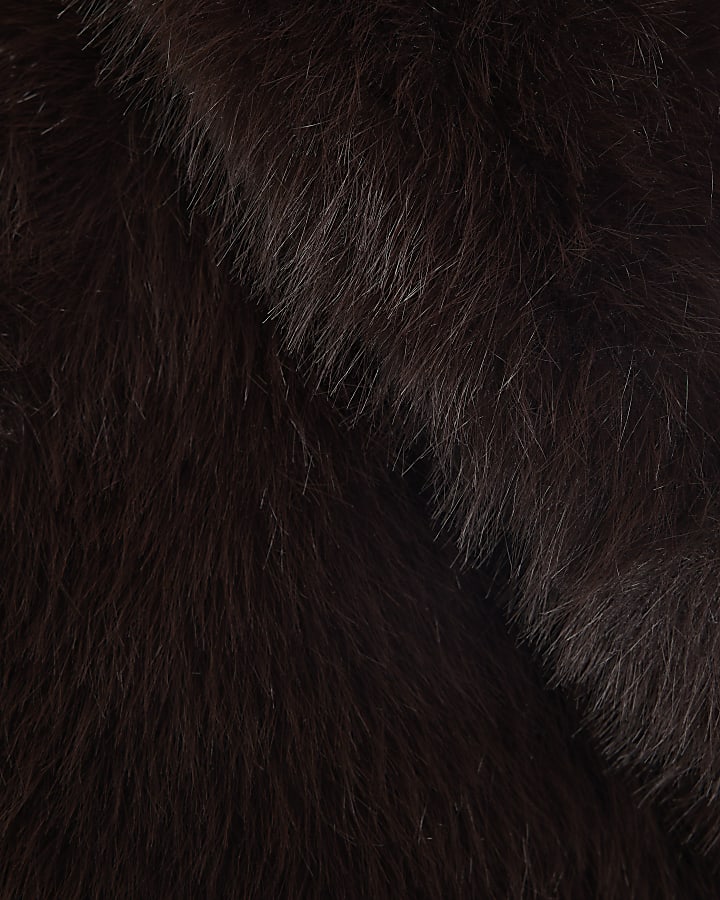 Brown Short Faux Fur Jacket