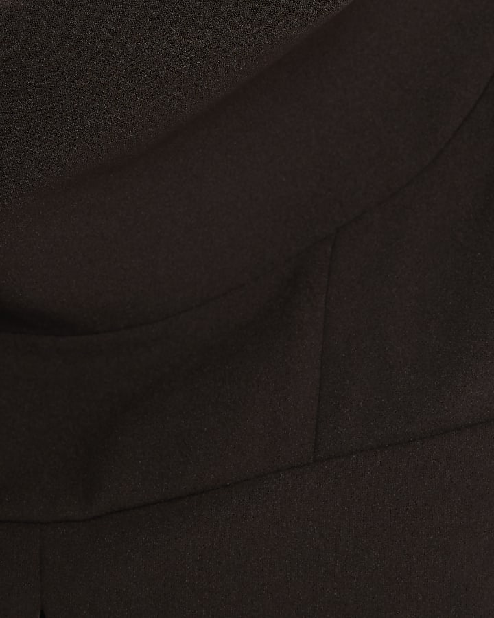 Brown Cowl neck Corset Top