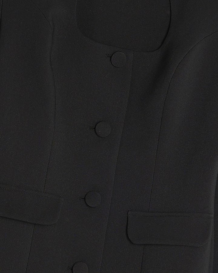Black Long Sleeve Mini Blazer Dress