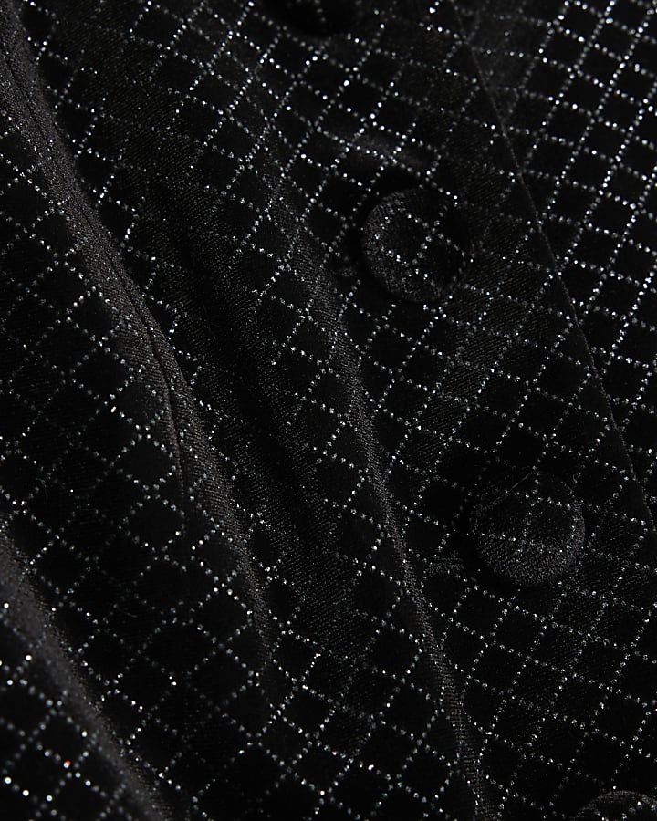 Black Velvet Hotfix Check Waistcoat