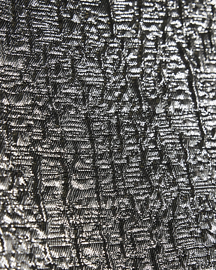 Silver Metallic Jacquard Skort