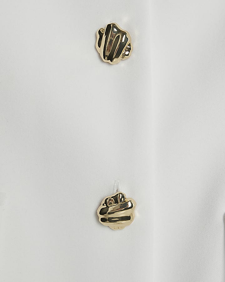 White Sleeveless Monochrome Mini Dress