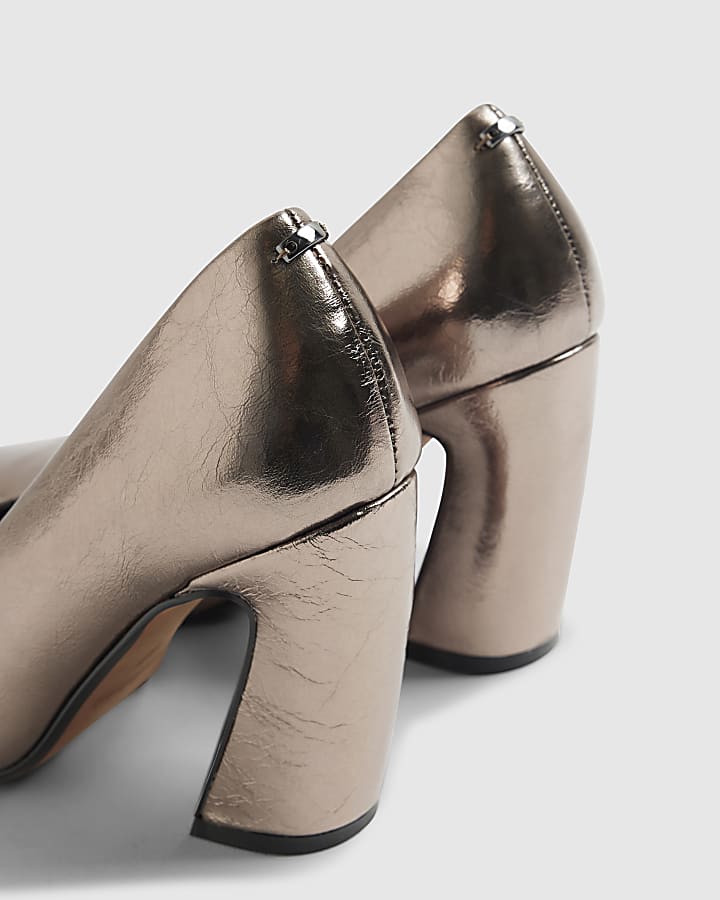 RI Studio Silver Leather Heeled Courts
