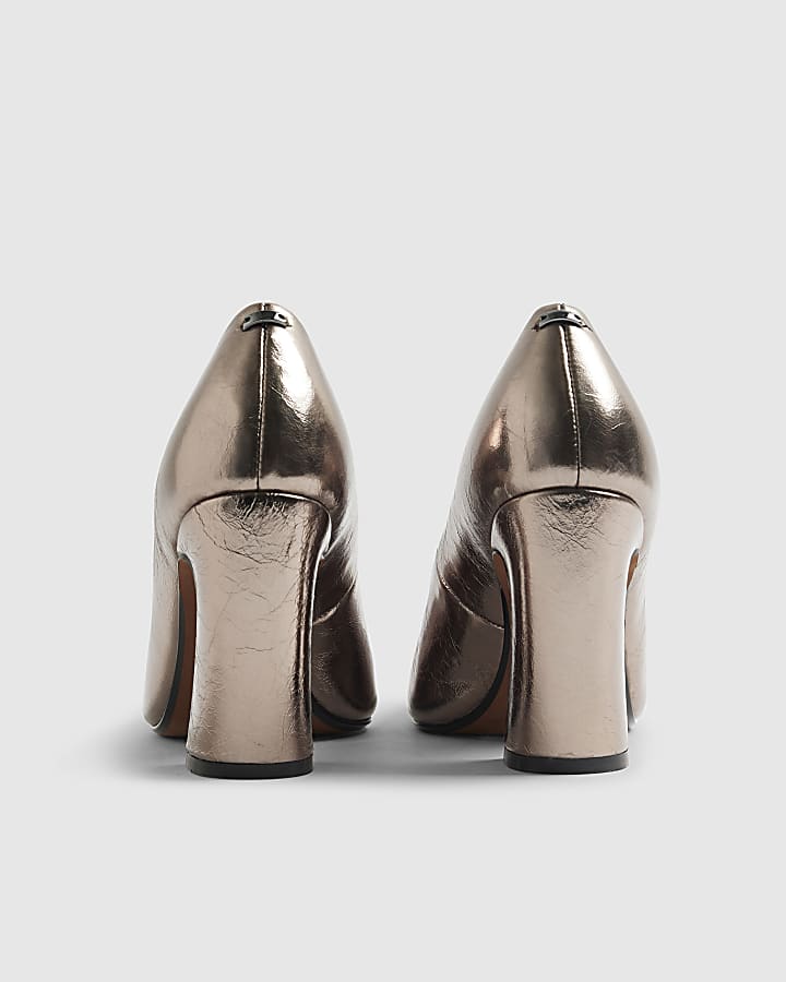 RI Studio Silver Leather Heeled Courts