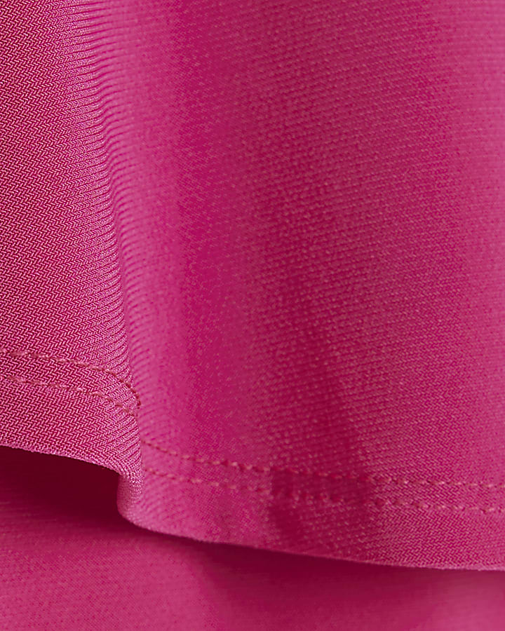 Pink Sleeveless Scarf Neck Bandeau Top