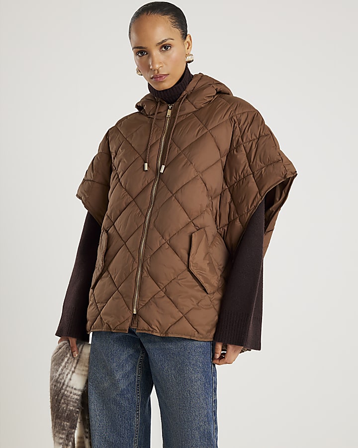 Brown Puffer Cape
