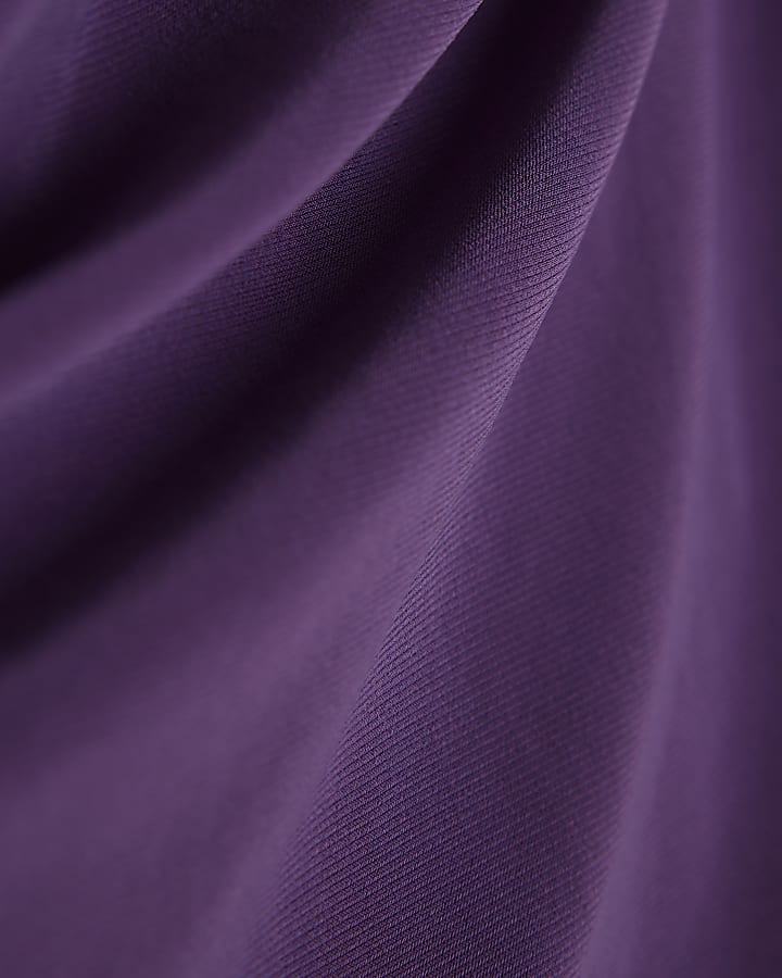 Purple Sleeveless Gold Trim Shawl Bodysuit