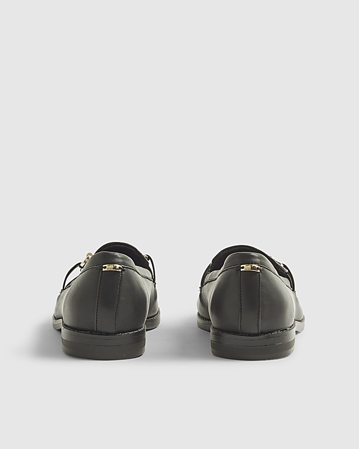 Black Snaffle Trim Loafers
