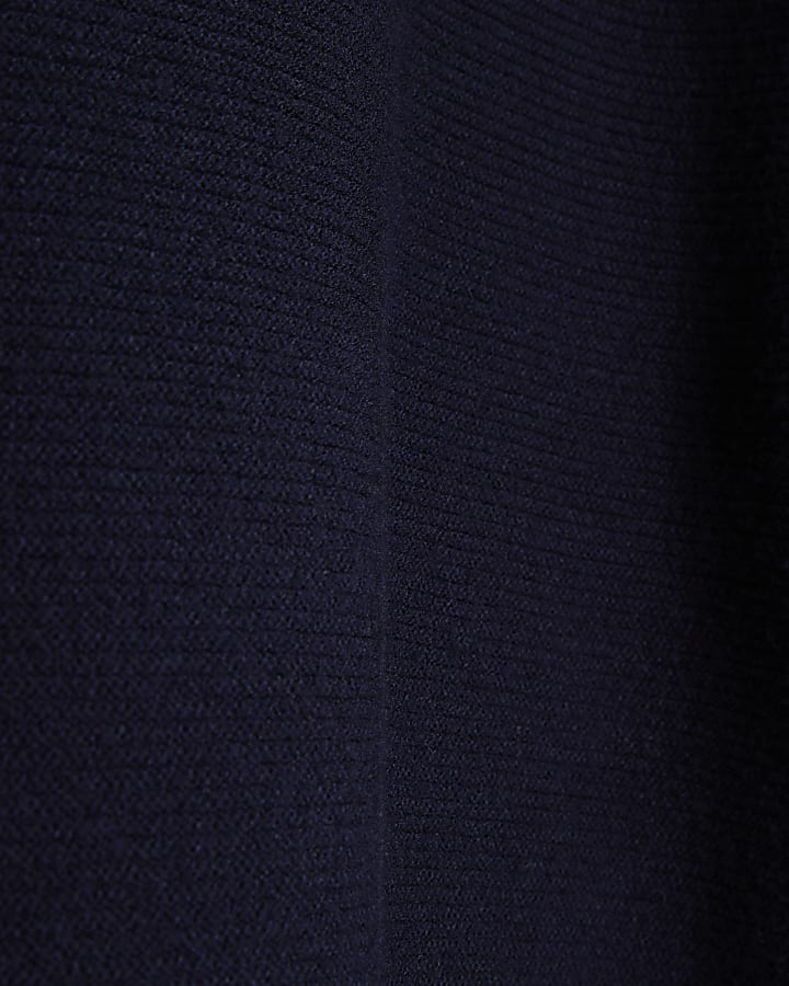 Navy Knitted High Neck jumper