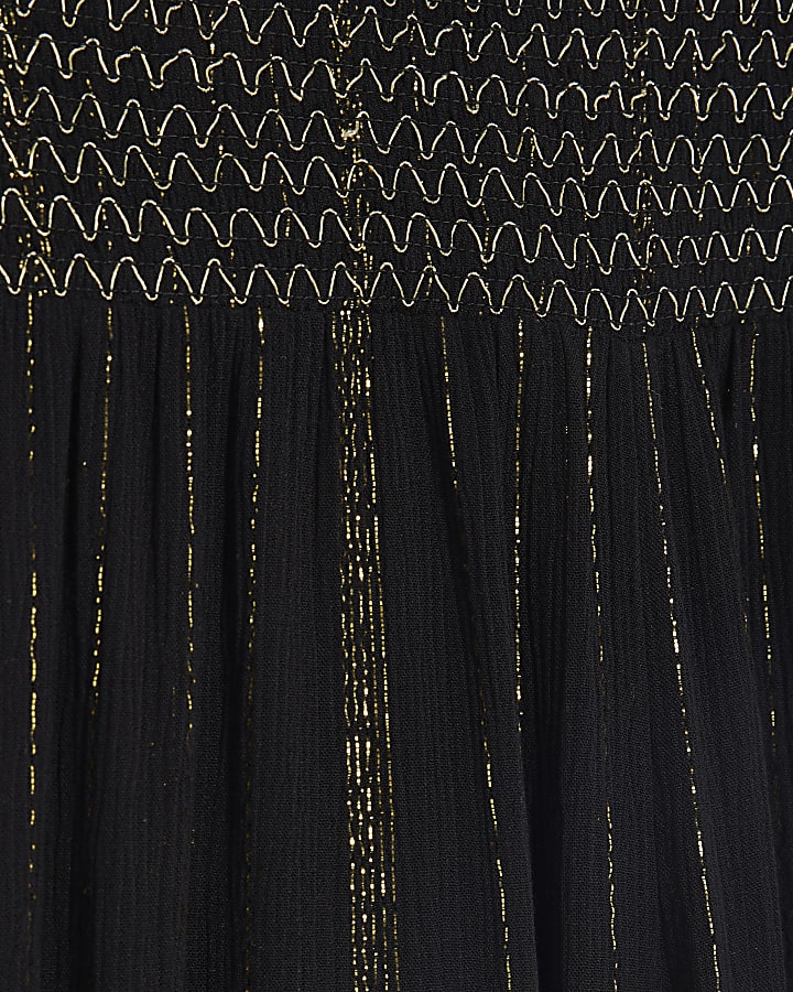 Black Embellished Stripe Trousers