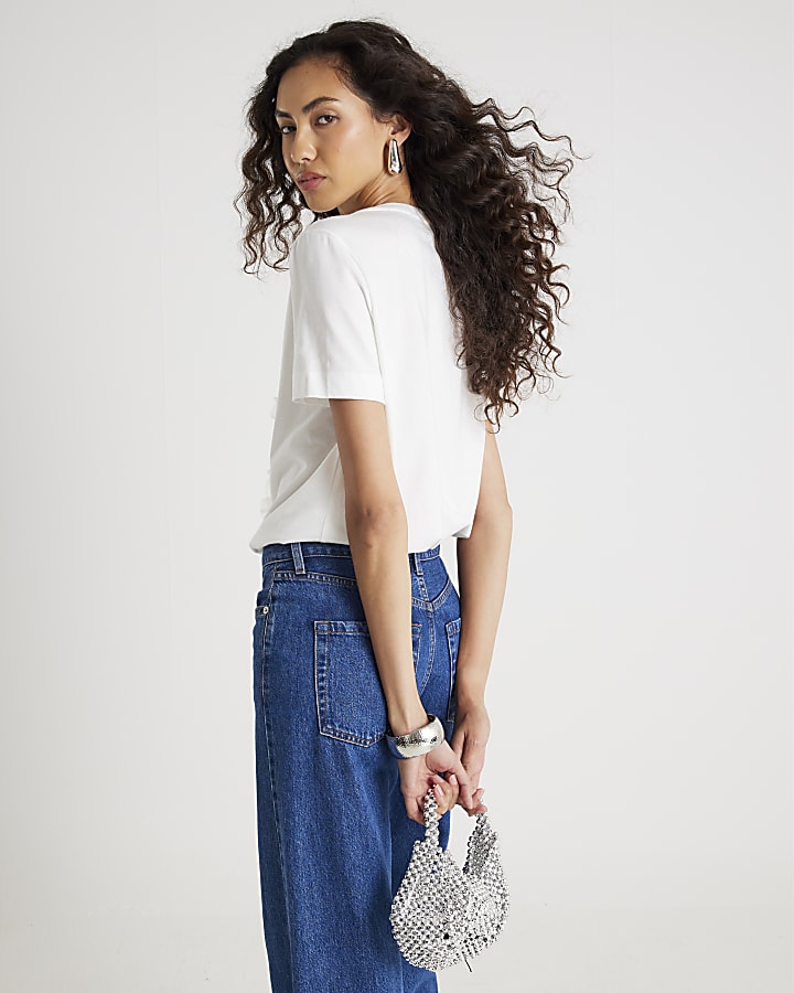 White Floral 3D Boutique T-Shirt