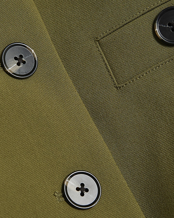 Green Sleeveless Button Up Waistcoat