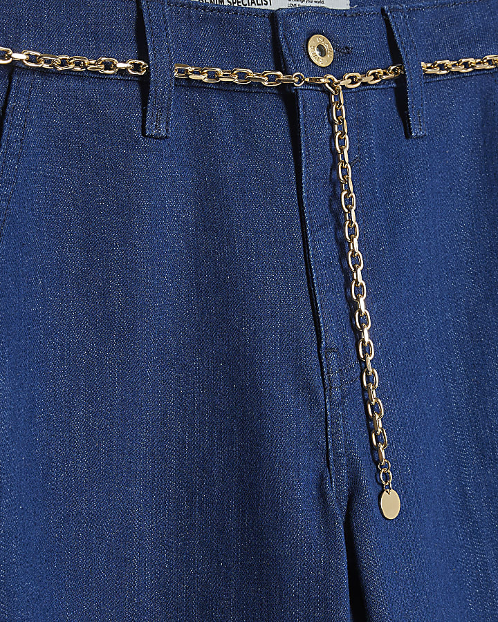 Blue Wide Leg Palazzo Jeans
