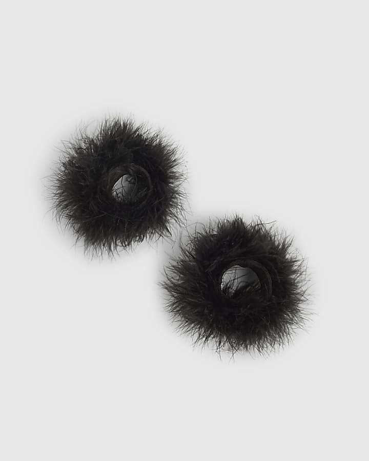 Black Feather Snap Band Bracelets