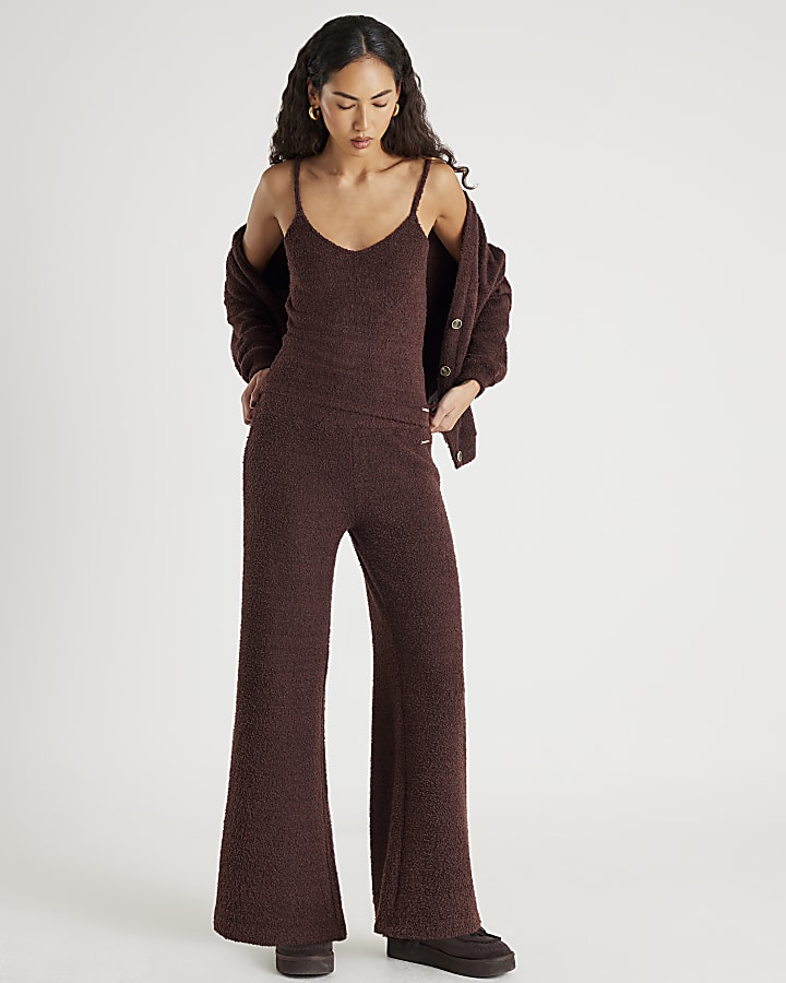 Brown Fluffy Cami Top