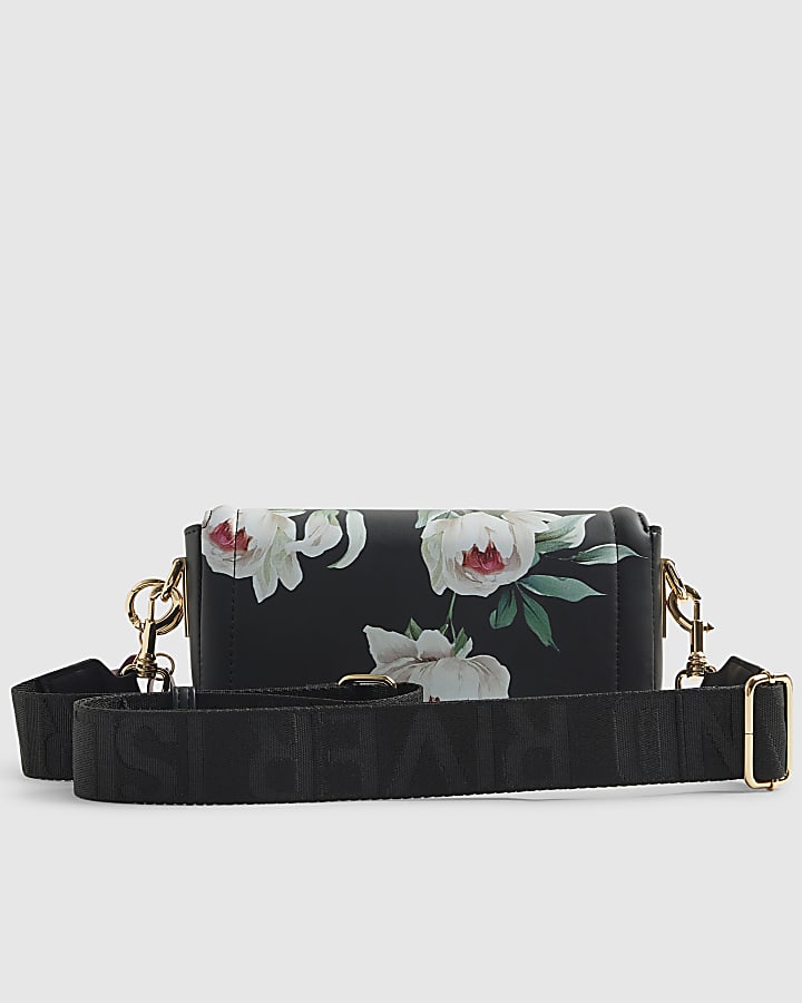 Black Floral Cross body Bag