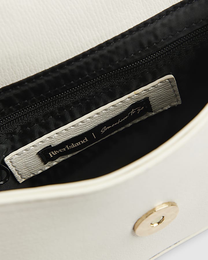 Cream Small Snake Branded Tote Bag