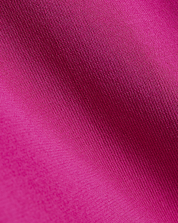 Pink Long Sleeve Lurex Bodyfit Knitted Top