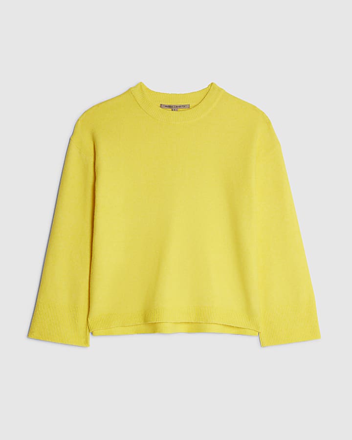 Yellow Knitted Crew Neck Jumper