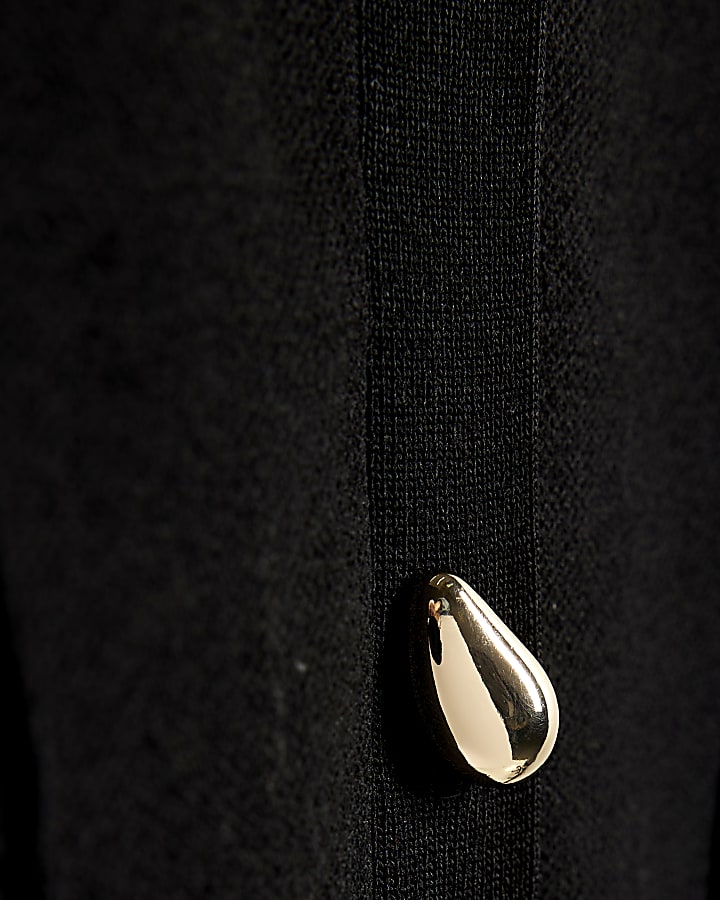 Black Shoulder Padded Structured Cardigan