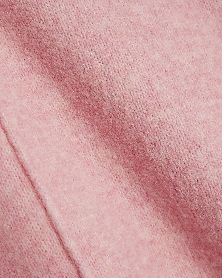 Pink Knitted Long Sleeve Jumper Dress