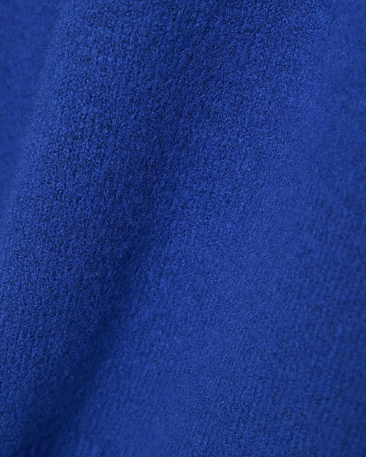 Blue Knitted Long Sleeve Jumper Dress