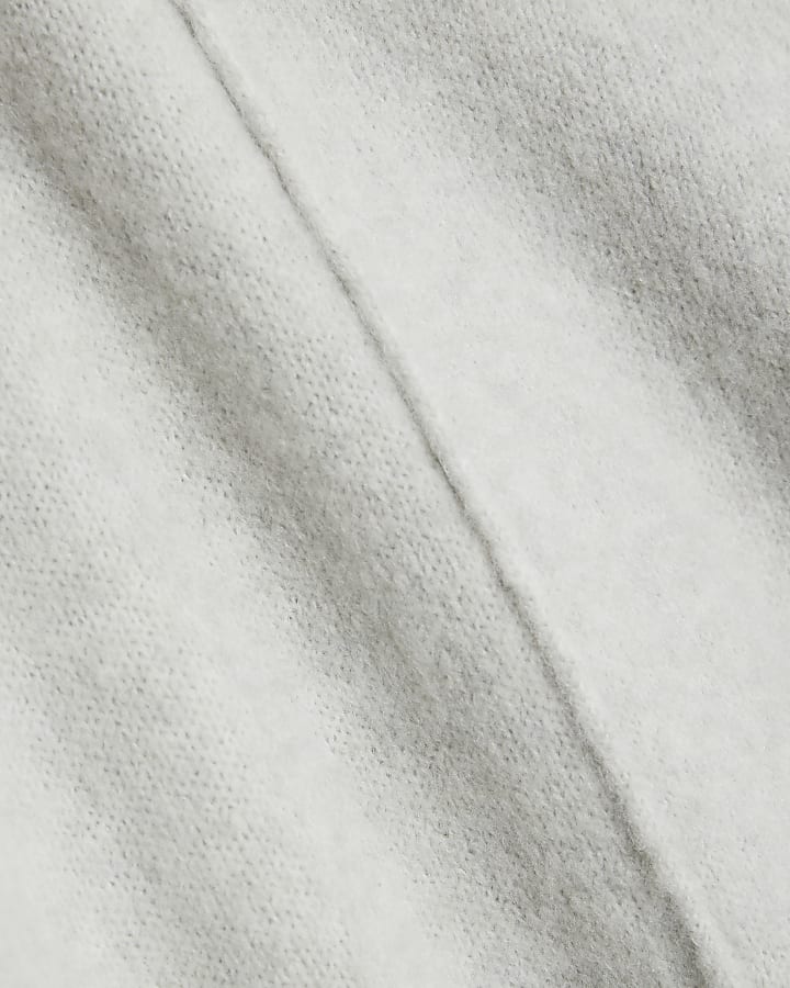 Grey Knitted Long Sleeve Jumper Dress