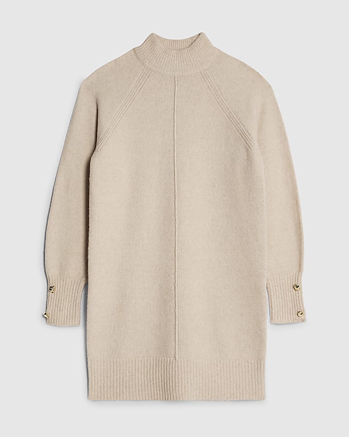 Beige Cosy Jumper Dress