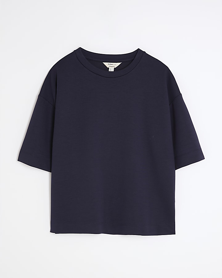 Navy Premium Short Sleeve Boxy T-shirt