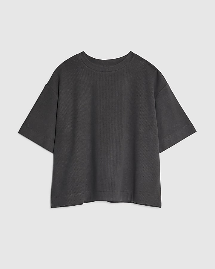 Grey Short Sleeve Boxy T-shirt