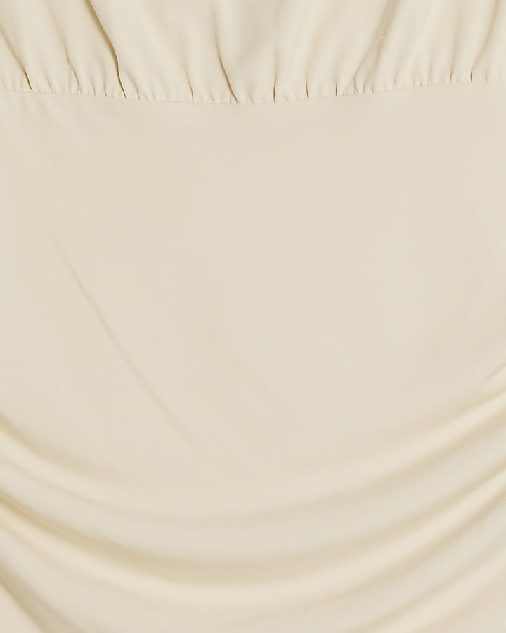 Cream Ruched T-Shirt