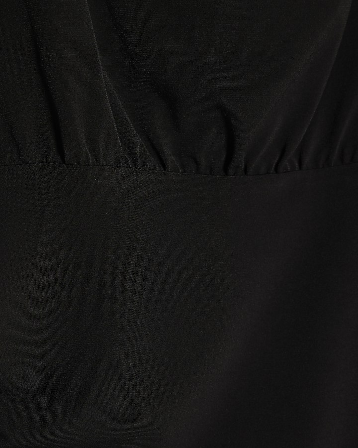 Black Ruched T-Shirt