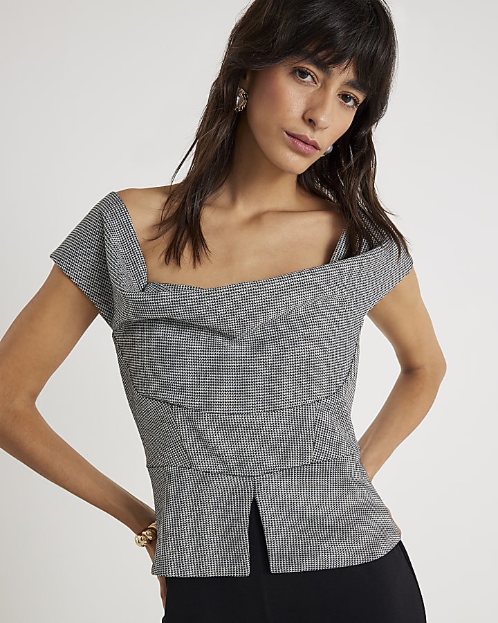Black Sleeveless Cowl Neck Hybrid Jumpsuit