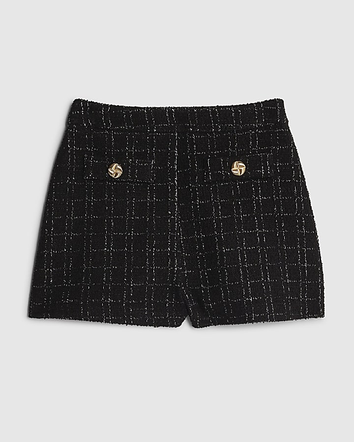 Black Boucle Shorts